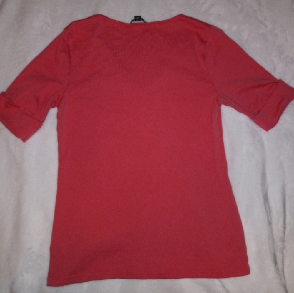 LAUREN RALPH LAUREN V-NECK. WOMENS SIZE M. CORAL REEF COLOR. - Picture 2 of 12